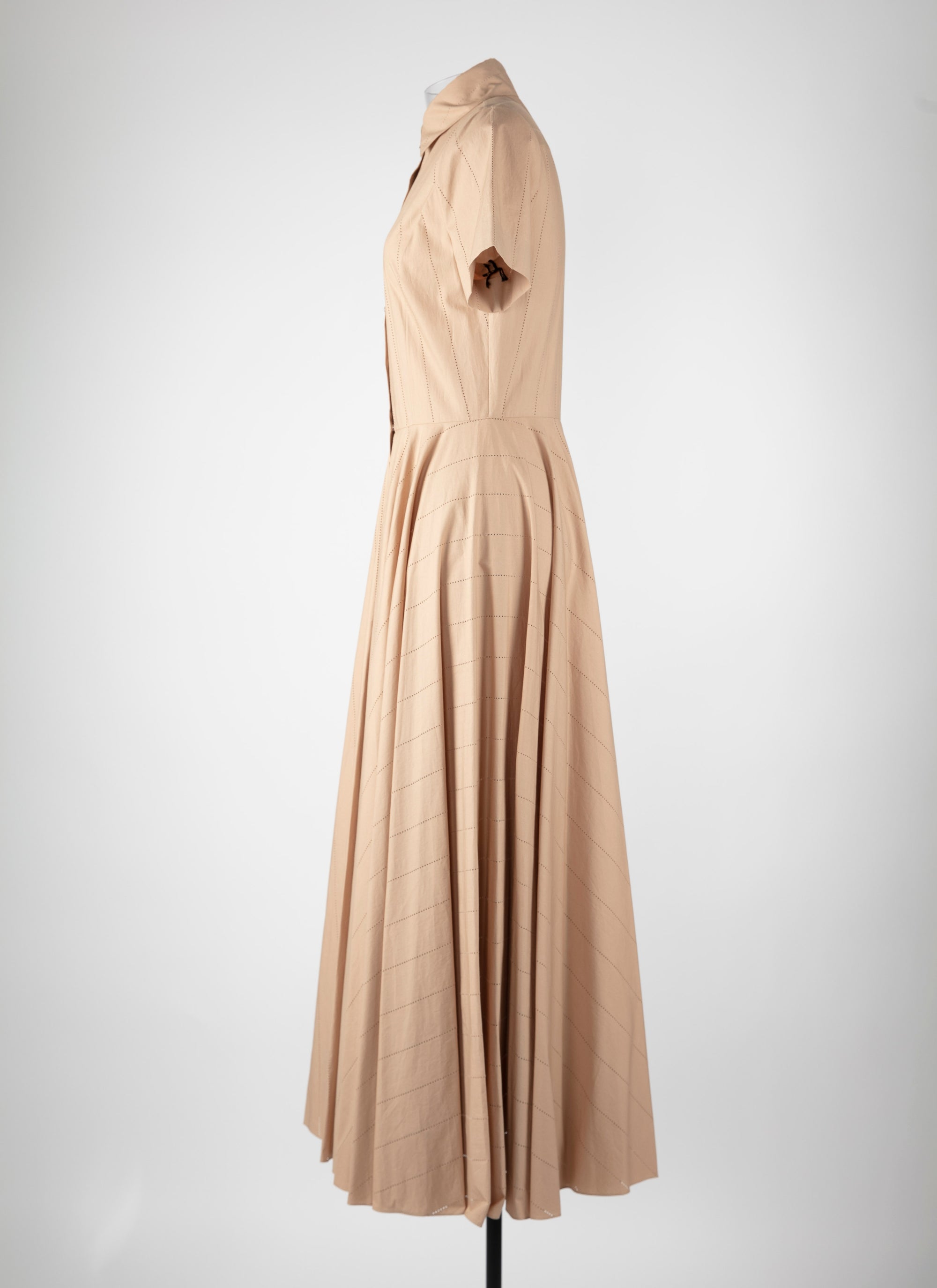 Robe longue chemise à manches courtes - Chair