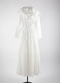 Robe longue cintrée à capuche - Blanc