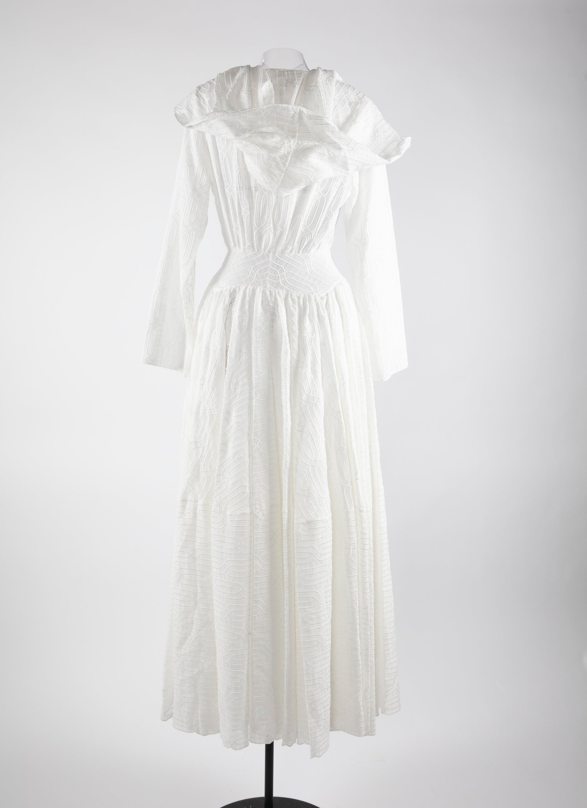 Robe longue cintrée à capuche - Blanc