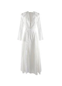 Robe longue cintrée à capuche - Blanc