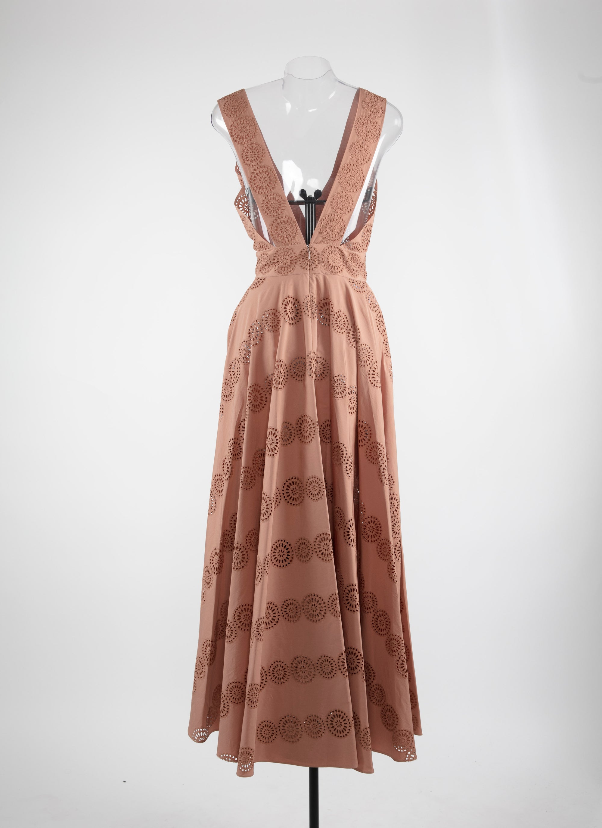 Robe longue sans manches ajourée - Nude