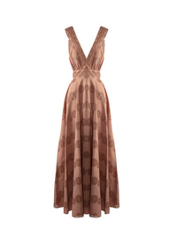 Robe longue sans manches ajourée - Nude