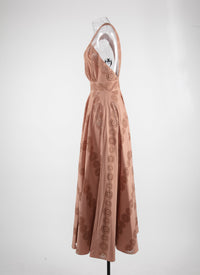Robe longue sans manches ajourée - Nude