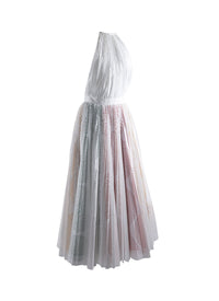 Sleeveless openwork maxi dress - White