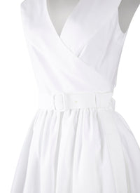 Pleated wrap dress - White