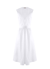 Pleated wrap dress - White