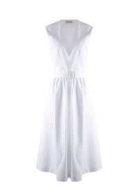 Robe plissée à effet cache-cœur - Blanc