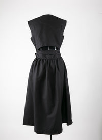 Robe plissée à effet cache-cœur - Noir