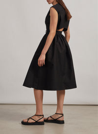Robe plissée à effet cache-cœur - Noir