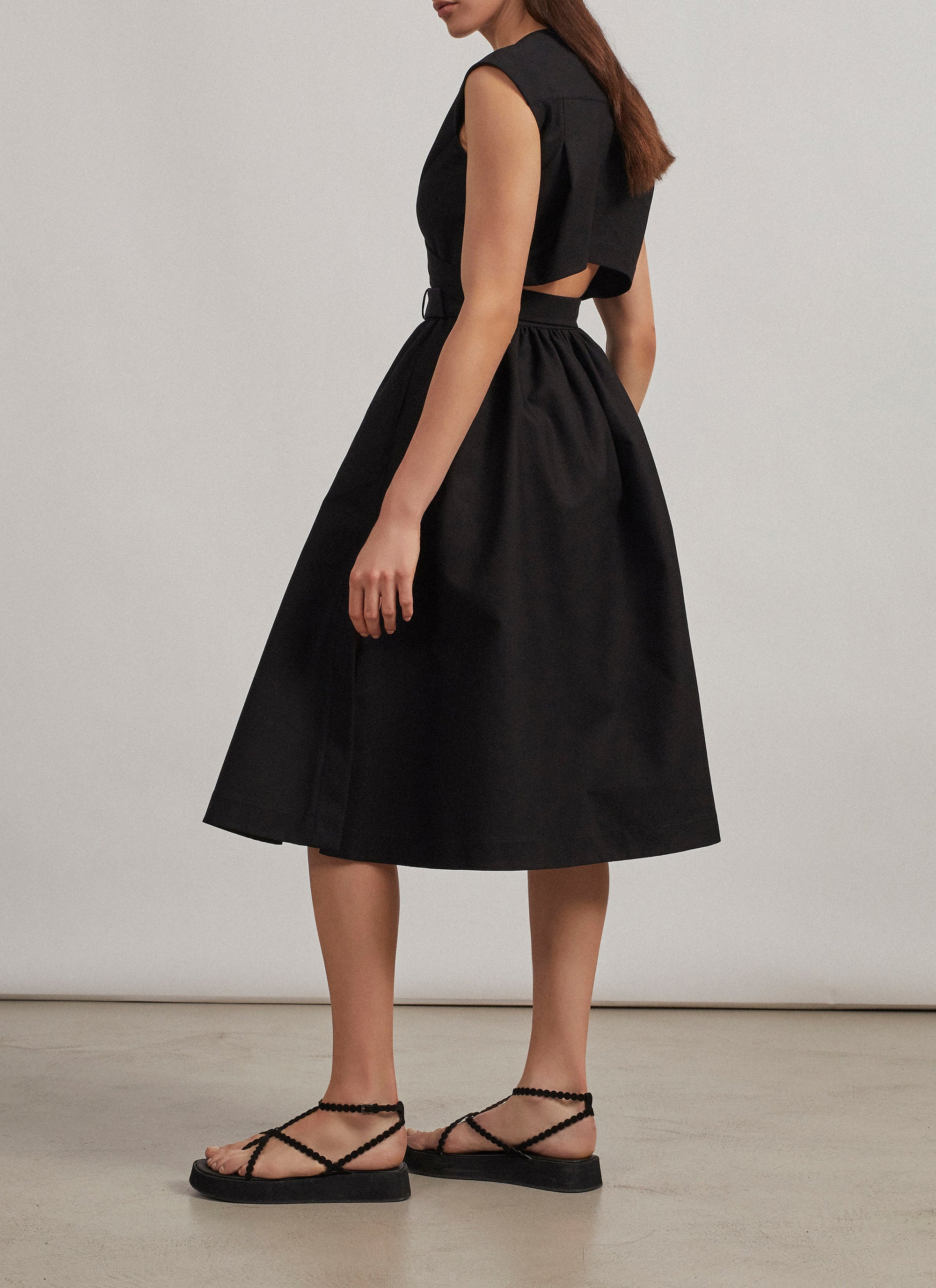 Robe plissée à effet cache-cœur - Beige Clair