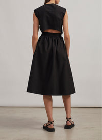 Robe plissée à effet cache-cœur - Noir