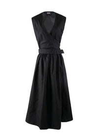 Robe plissée à effet cache-cœur - Noir