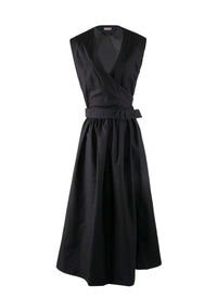 Robe plissée à effet cache-cœur - Noir