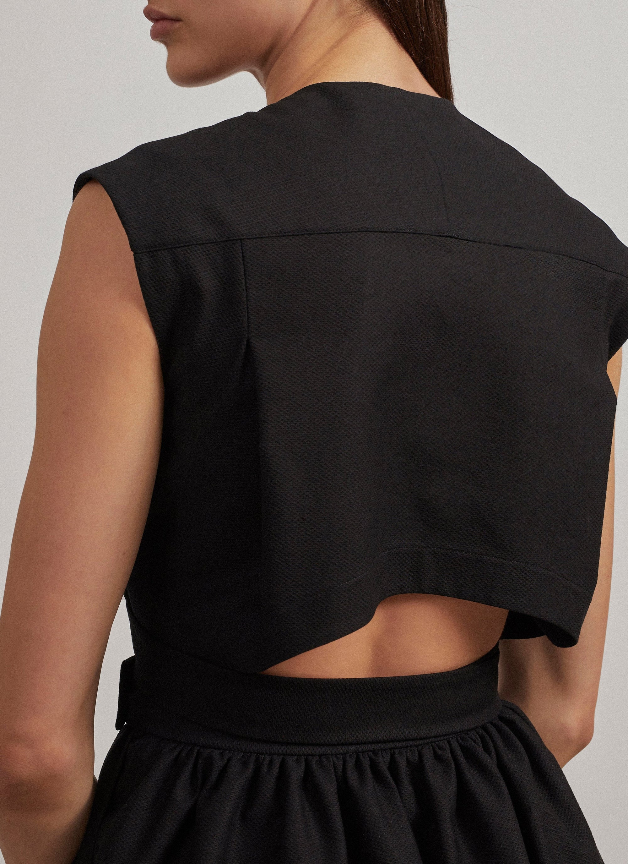 Robe plissée à effet cache-cœur - Noir