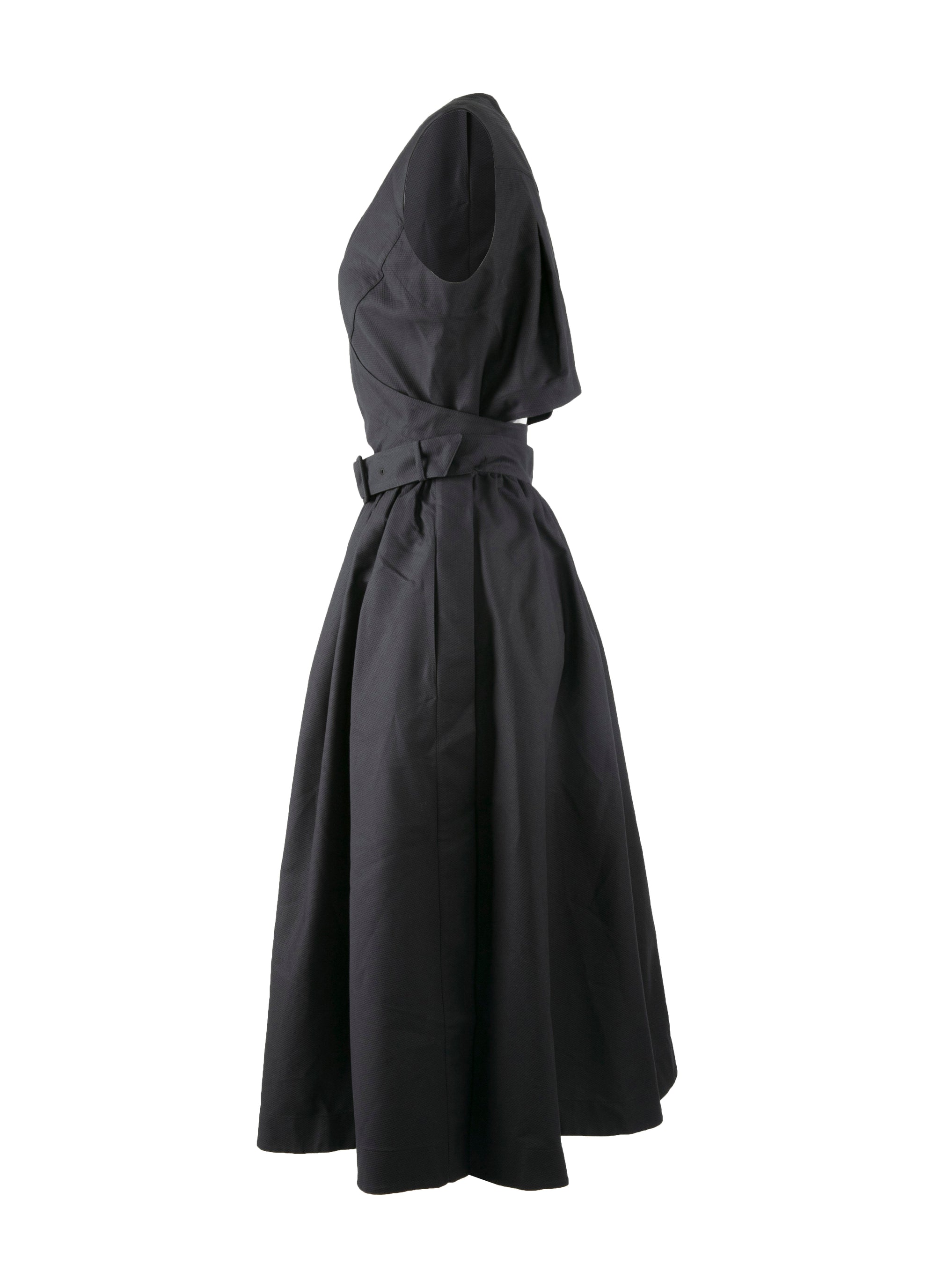 Robe plissée à effet cache-cœur - Noir