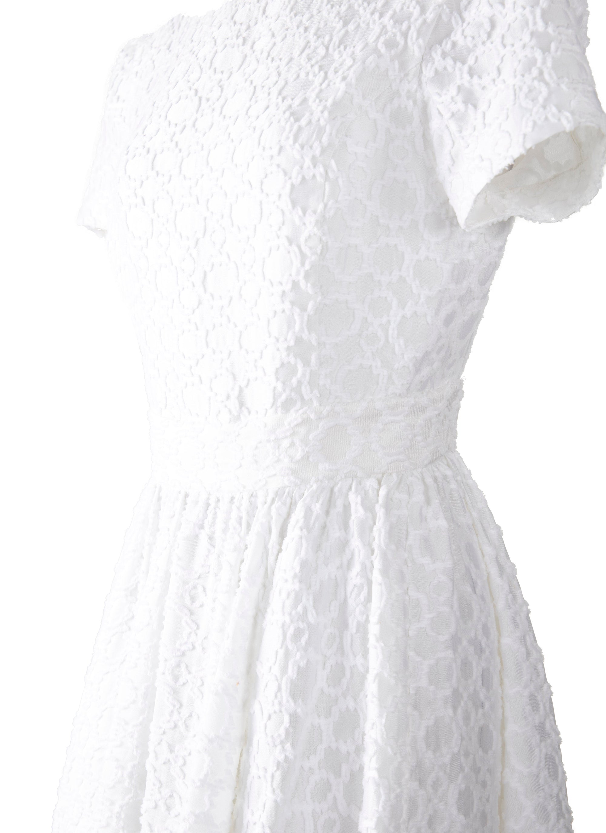 Robe longue à manches courtes dos nu en soie - Blanc