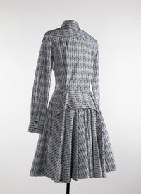 Printed short shirt dress - White & Black