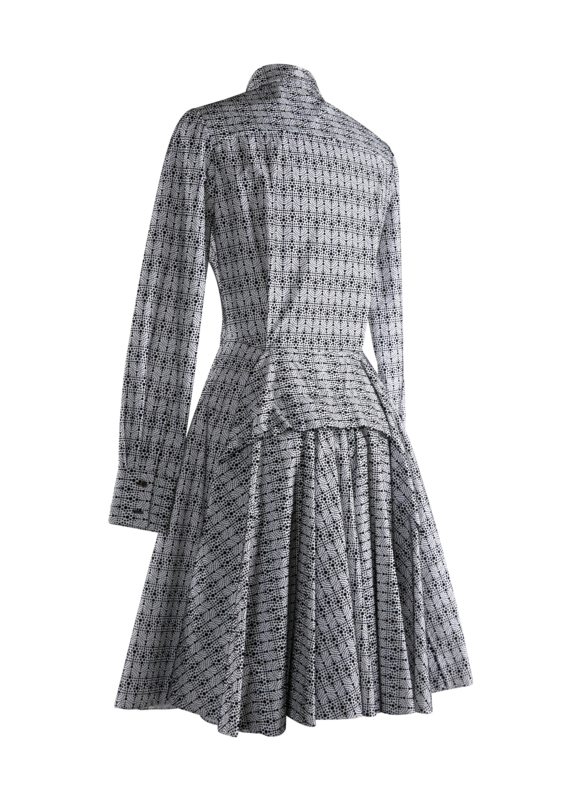 Robe chemise courte imprimée - Blanc & Noir