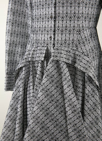 Printed short shirt dress - White & Black