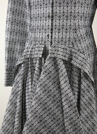 Robe chemise courte imprimée - Blanc & Noir