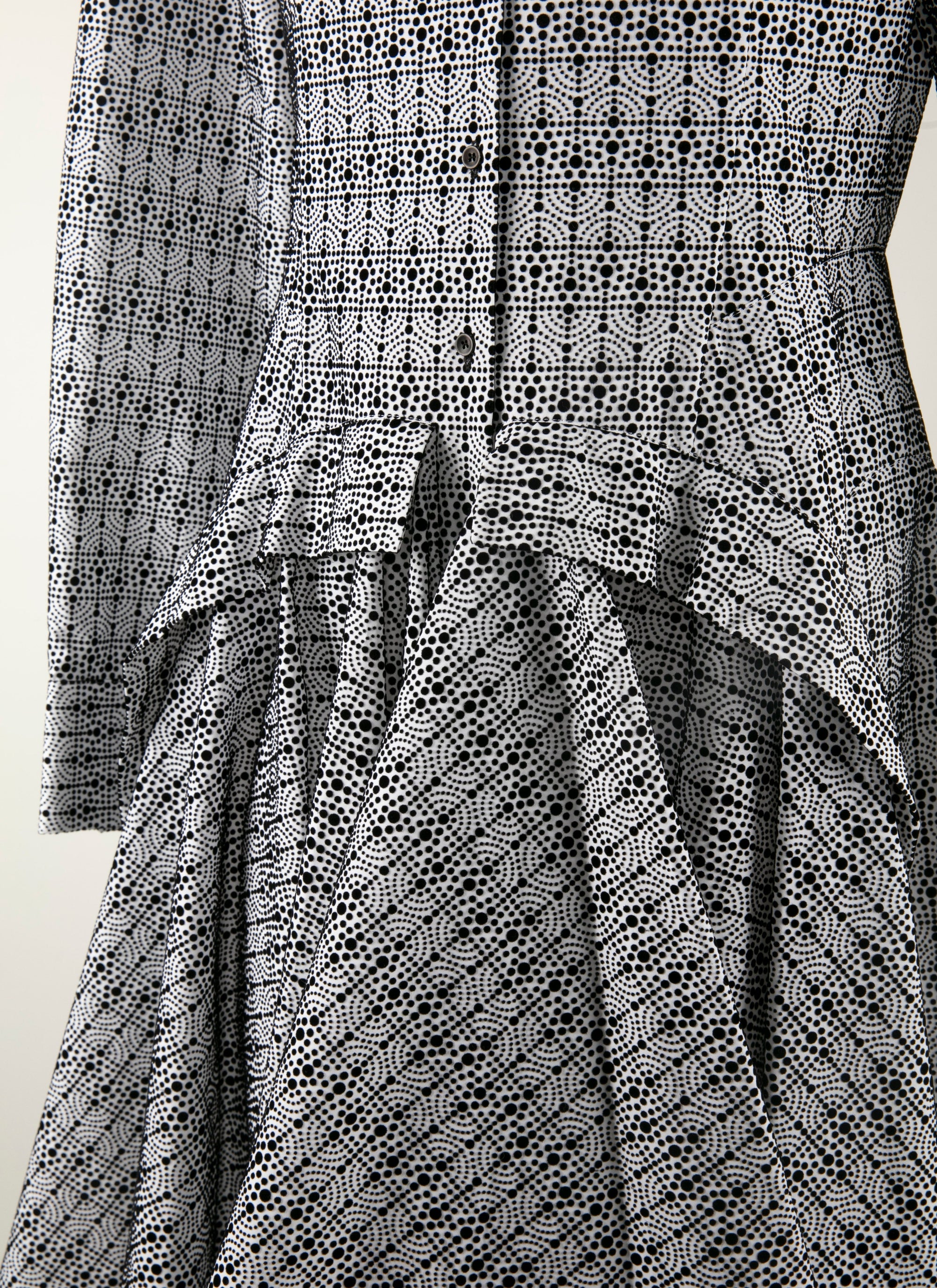 Robe chemise courte imprimée - Blanc & Noir
