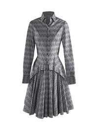 Robe chemise courte imprimée - Blanc & Noir