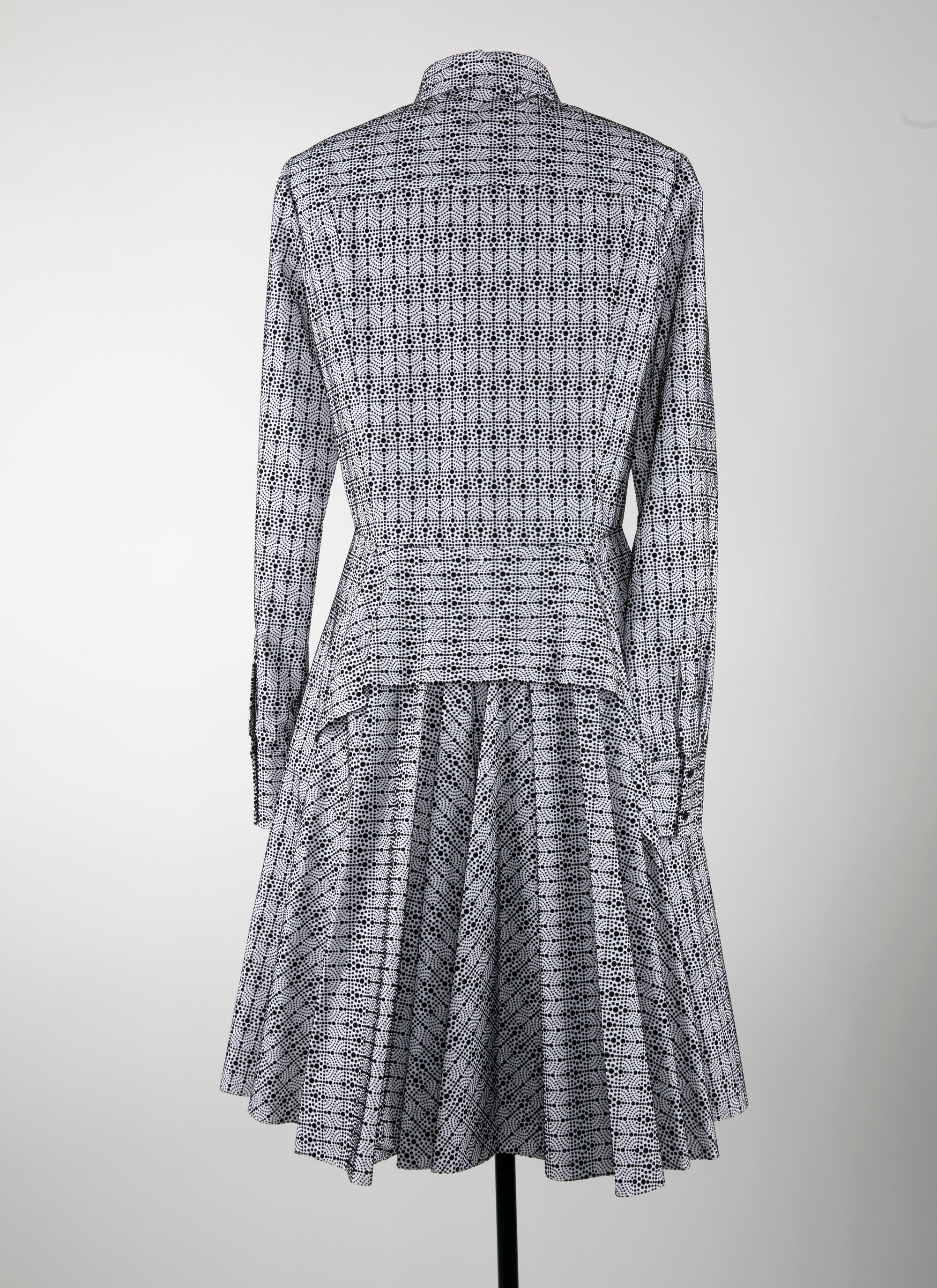 Printed short shirt dress - White & Black
