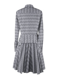 Robe chemise courte imprimée - Blanc & Noir