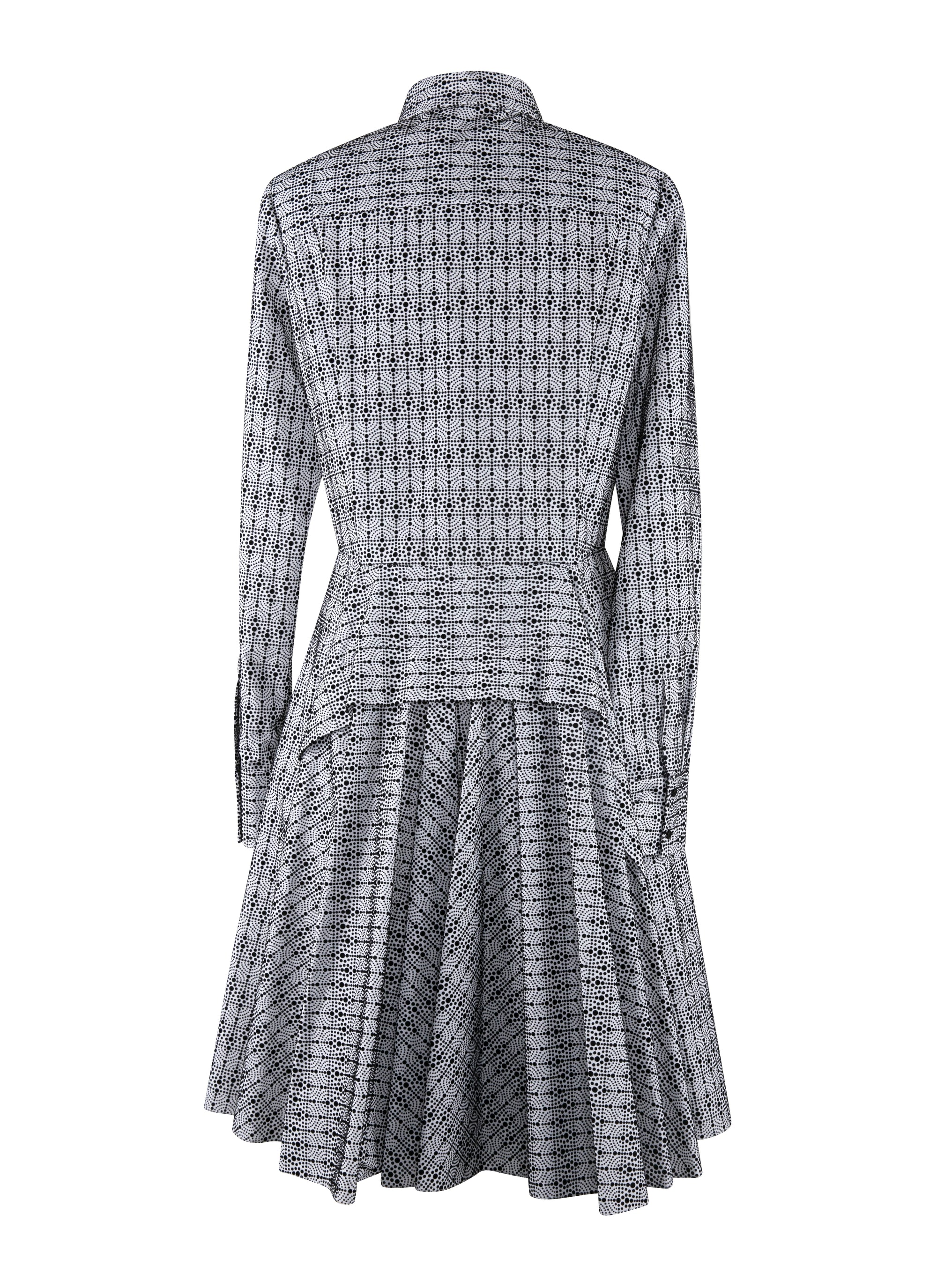 Robe chemise courte imprimée - Blanc & Noir