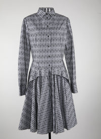 Printed short shirt dress - White & Black
