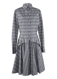 Robe chemise courte imprimée - Blanc & Noir