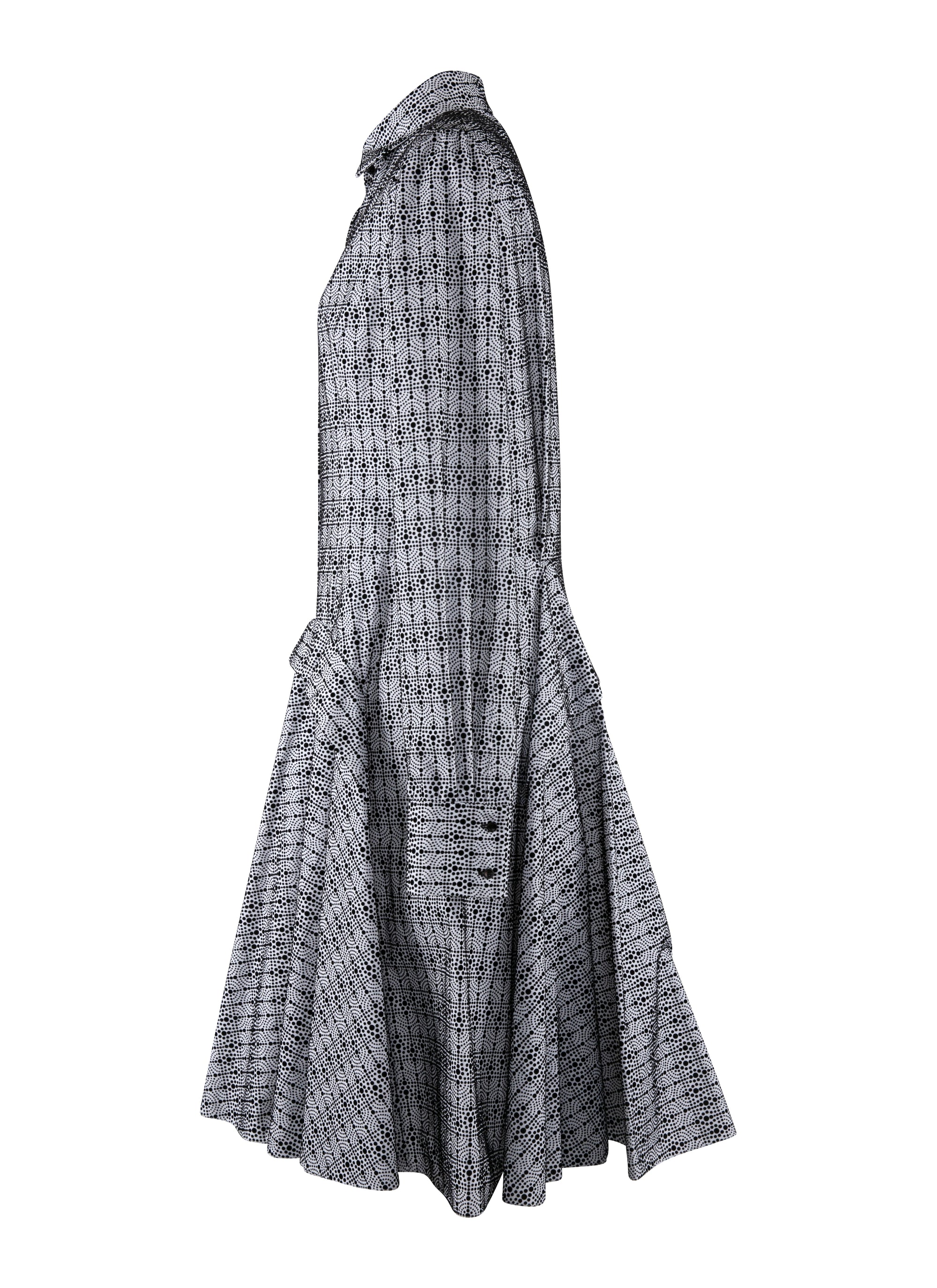 Robe chemise courte imprimée - Blanc & Noir