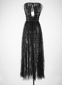 Belted maxi dress - Black intense