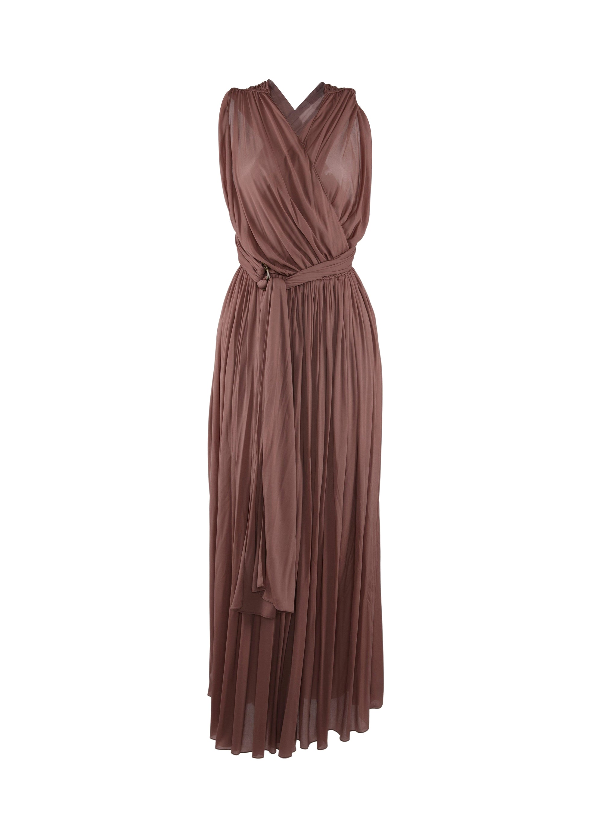 Robe longue drapée - Bois de Rose