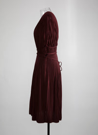 Robe courte drapée - Bordeaux