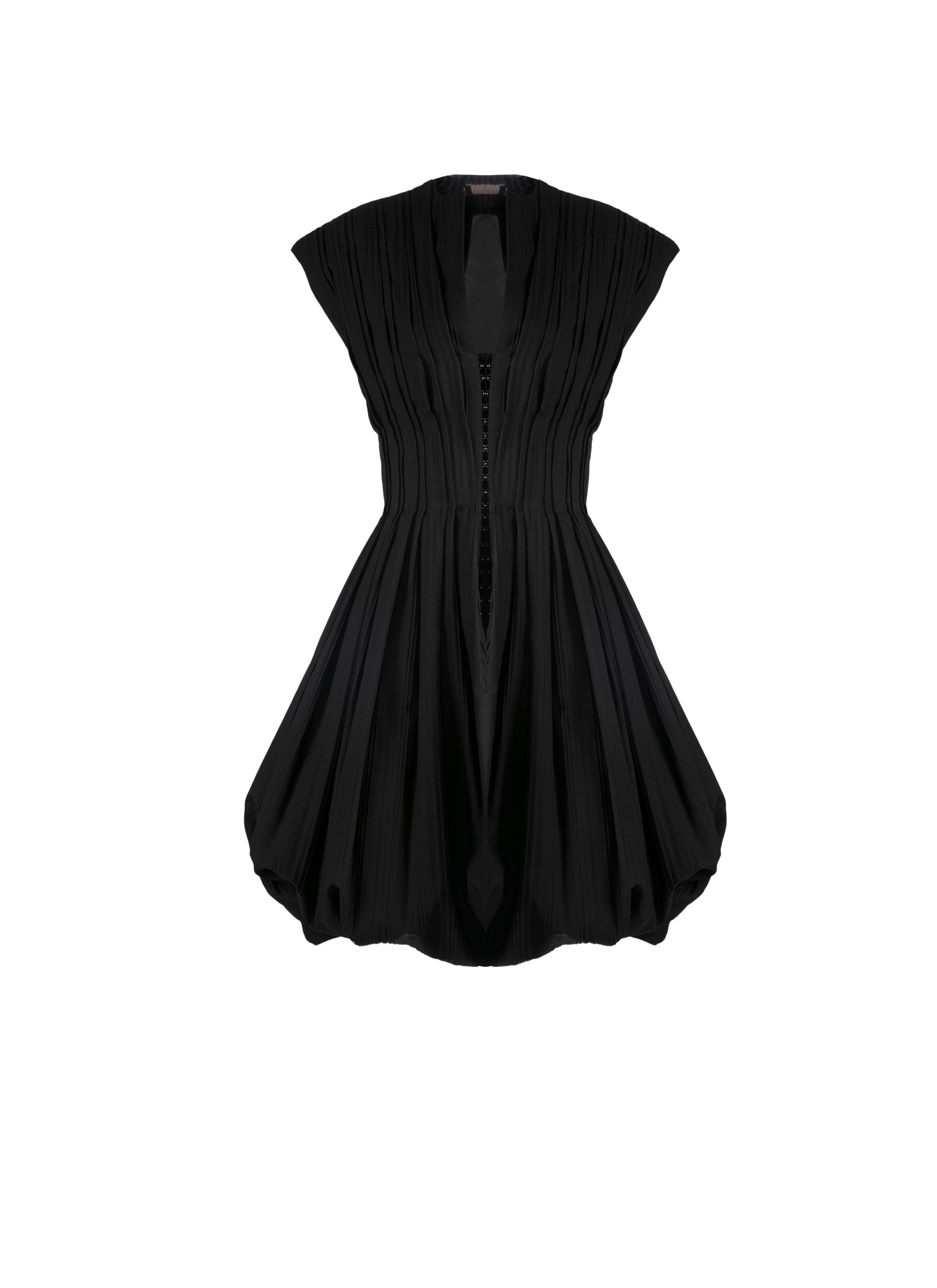 Robe courte à effet ballon - Noir