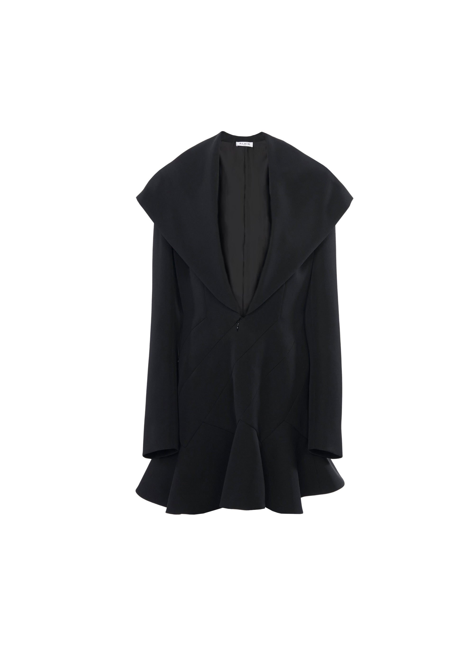 Robe tailleur courte en laine - Noir Alaïa