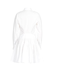 Robe cintrée en popeline de coton - Blanc