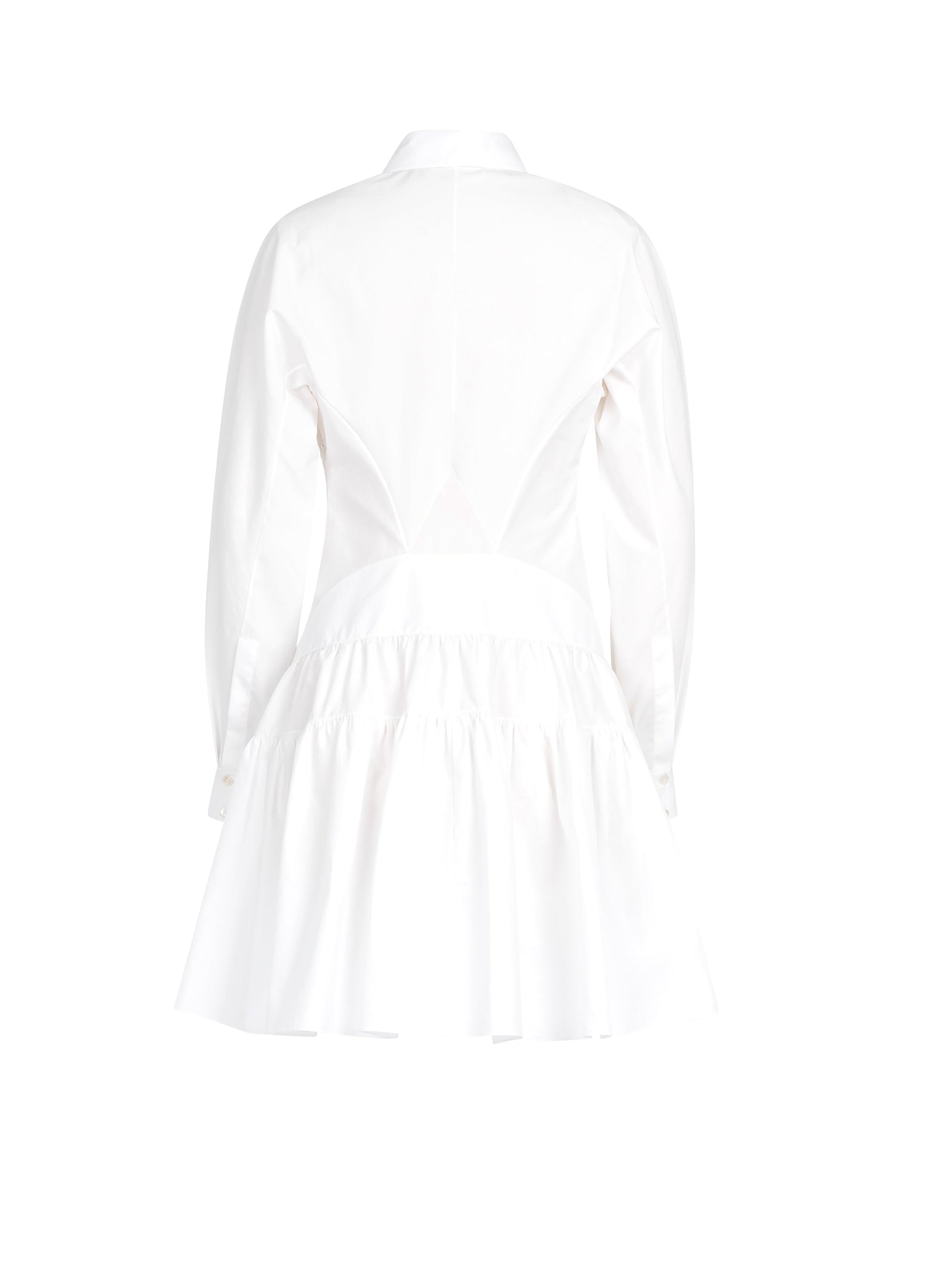 Robe cintrée en popeline de coton - Blanc