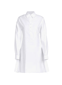 Robe cintrée en popeline de coton - Blanc