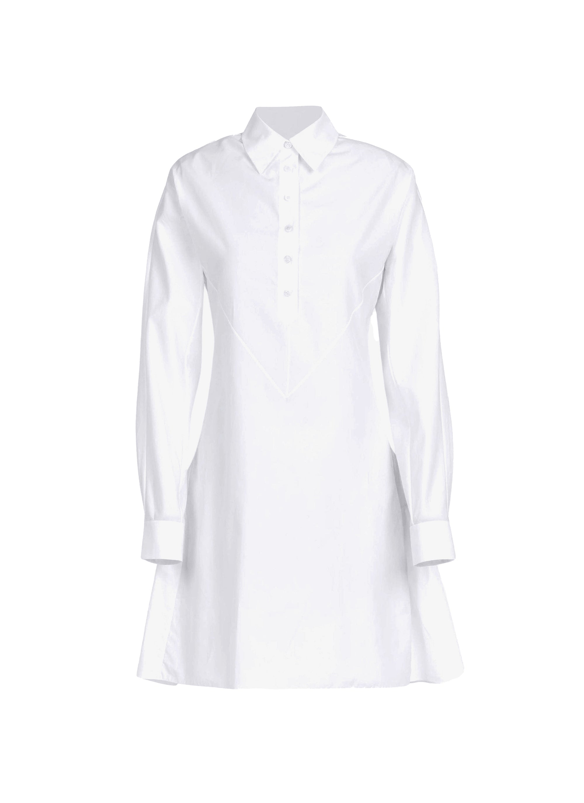 Robe cintrée en popeline de coton - Blanc
