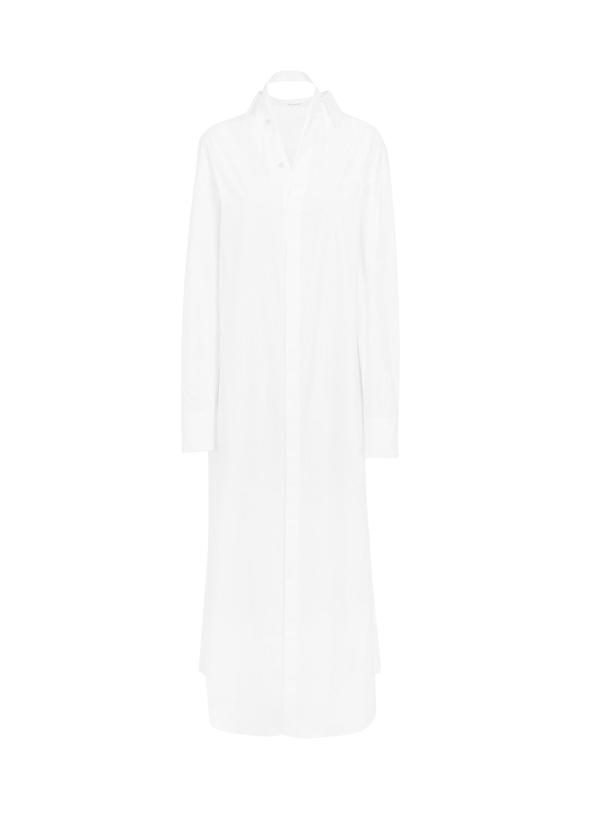 Robe chemise droite unie - Blanc