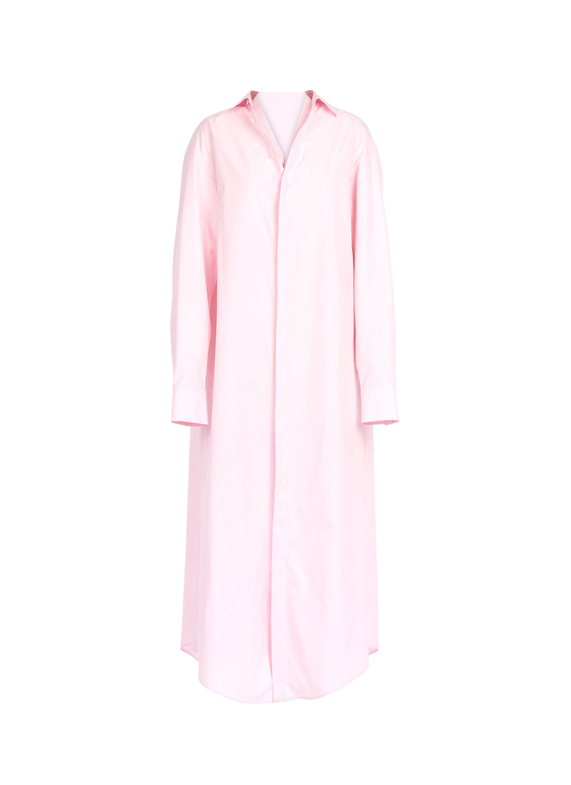 Plain Shirt Dress - Pink