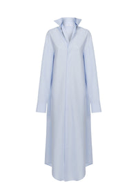 Robe chemise droite unie - Ciel