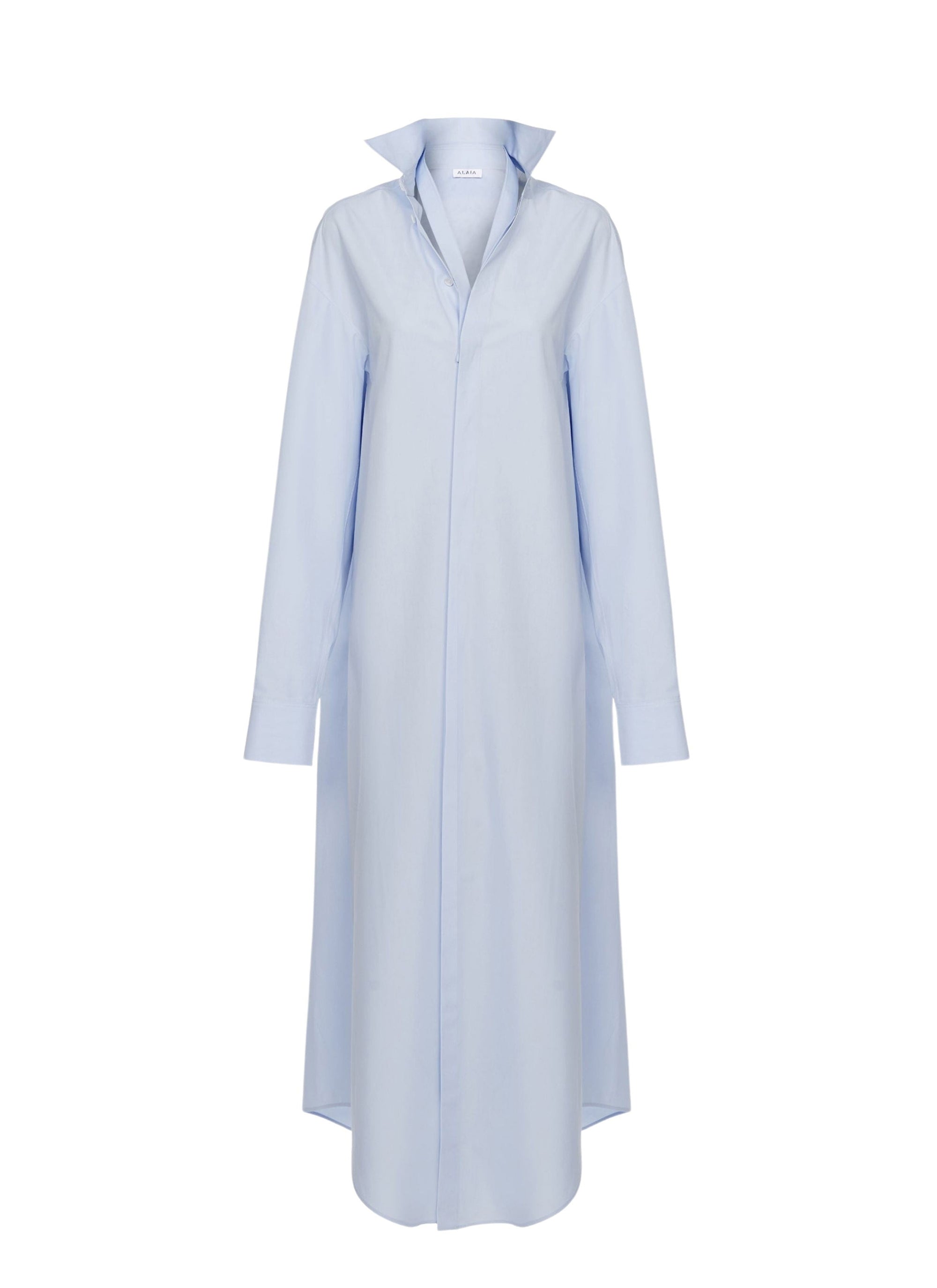 Robe chemise droite unie - Ciel