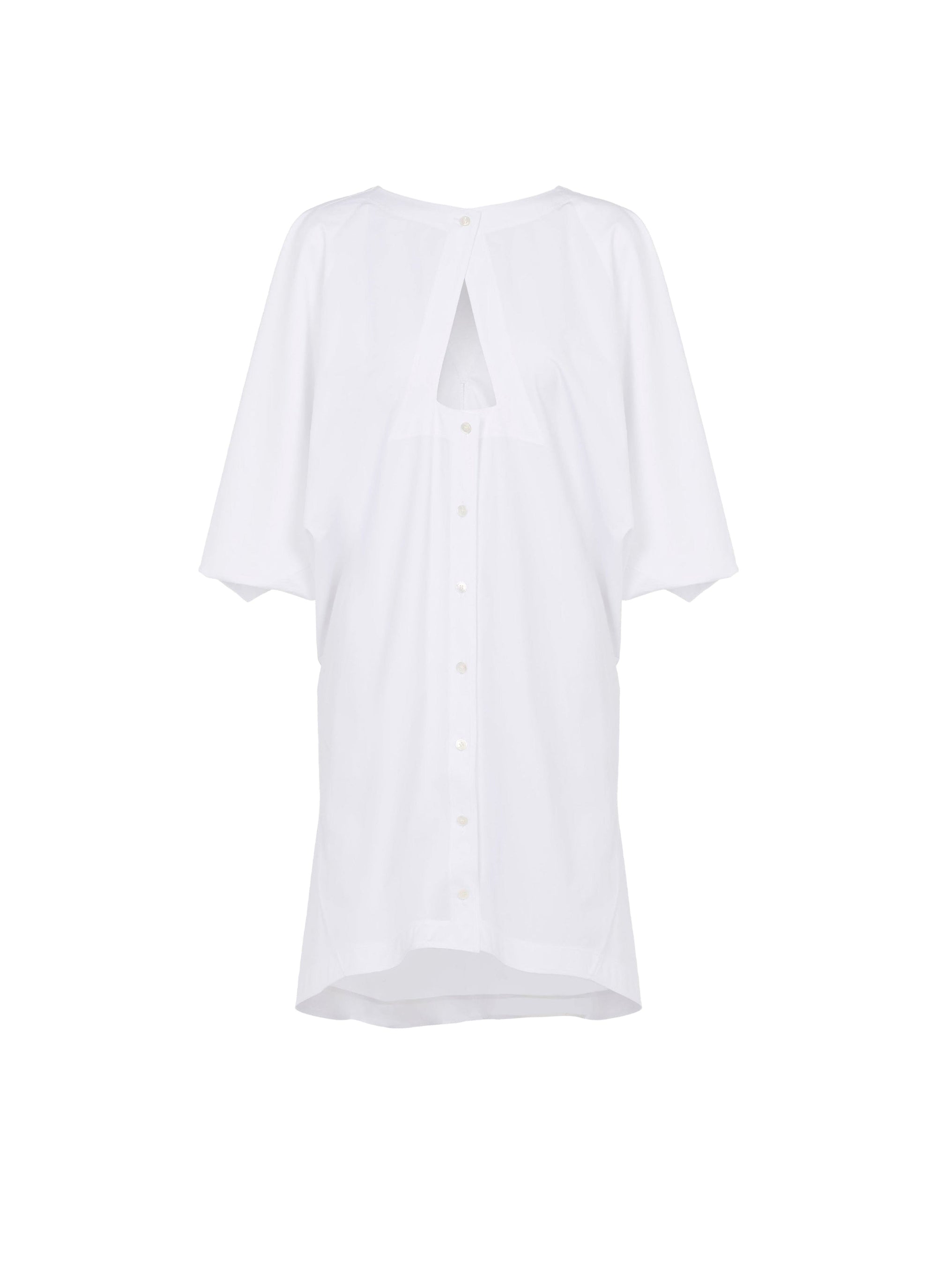Robe à capuche boutonnée - Blanc