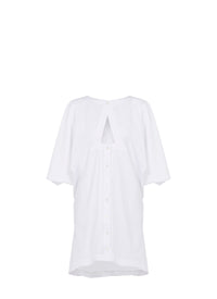 Robe à capuche boutonnée - Blanc