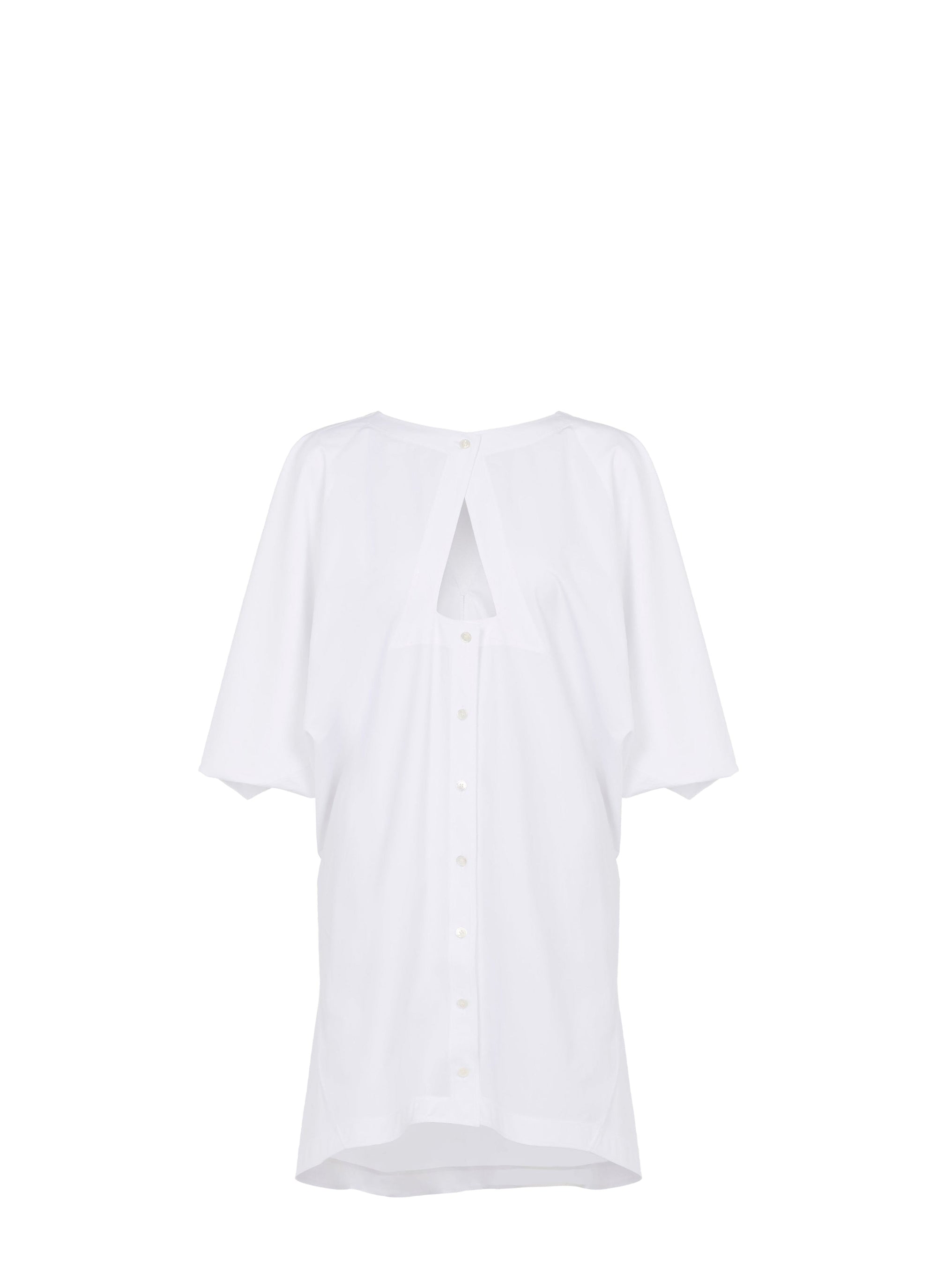 Robe à capuche boutonnée - Blanc