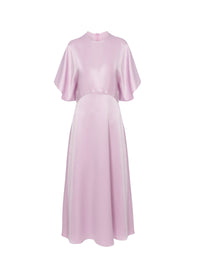 Short-sleeved satin maxi dress - Parma