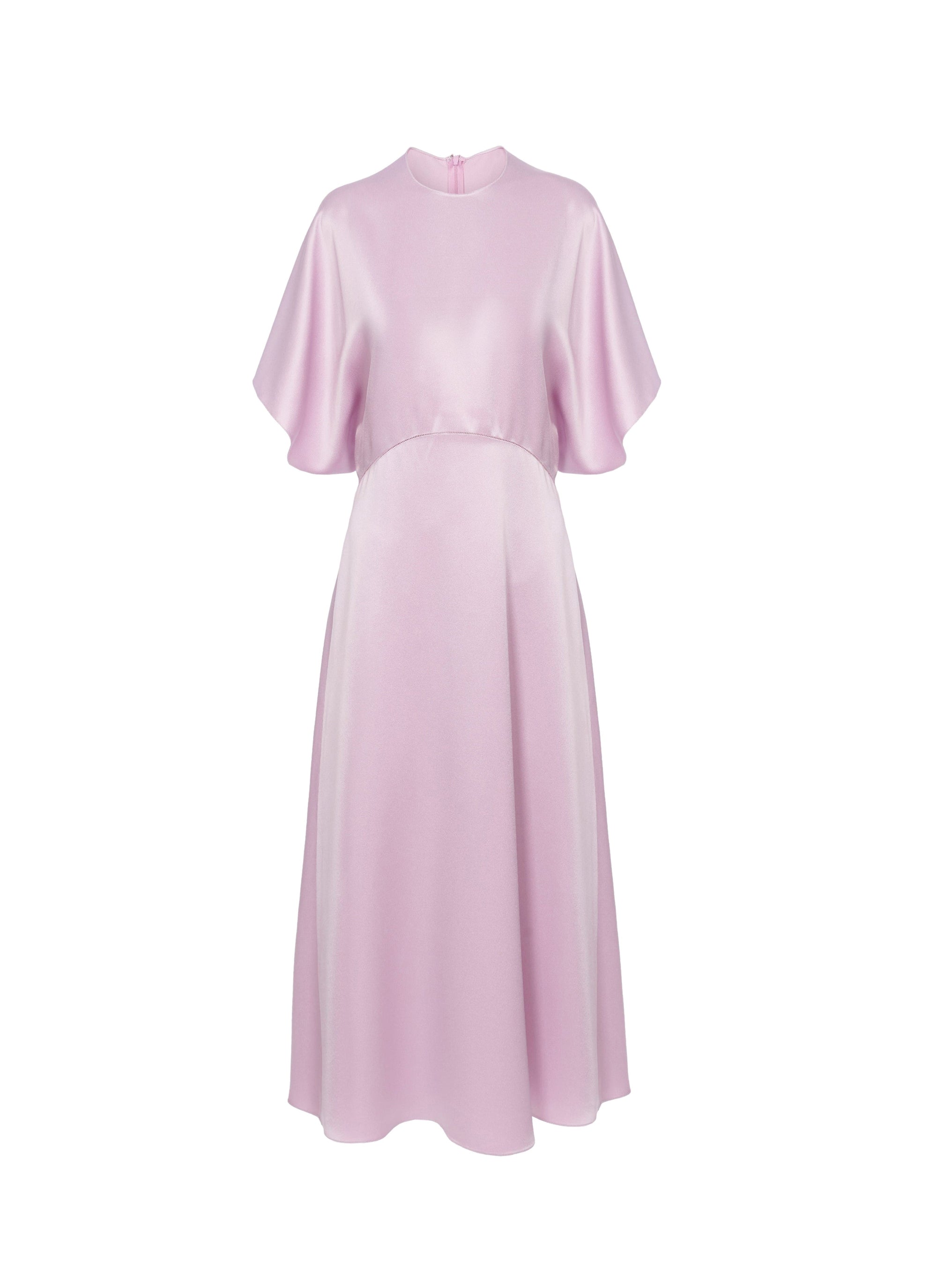 Short-sleeved satin maxi dress - Parma